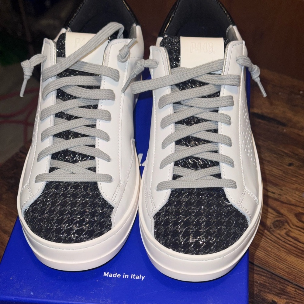 Women's P448 John Houndstooth Sneaker White Pink Black